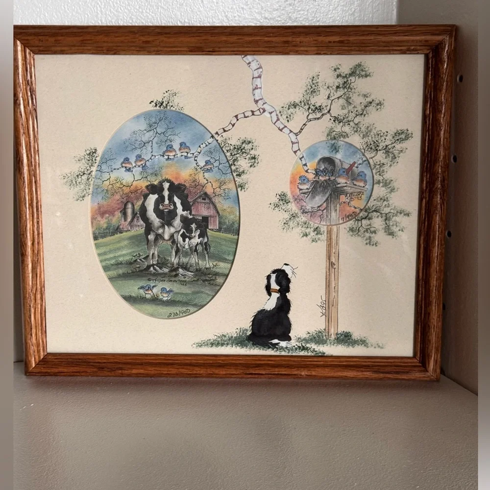 Kendra‎ Schwabel signed 1993 Watercolor Print